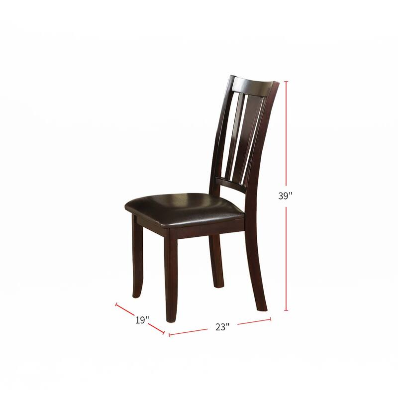 Charlton Slat Back Dining Side Chairs in Espresso, Set of 2 - Espresso