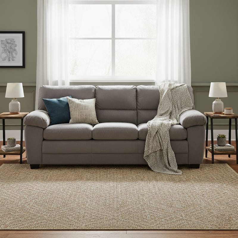 Andres Contemporary Upholstered Living Room Sofa - Grey