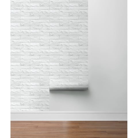 Sausalito, Limestone Brick 18' x 20.5" Peel & Stick Wallpaper Roll