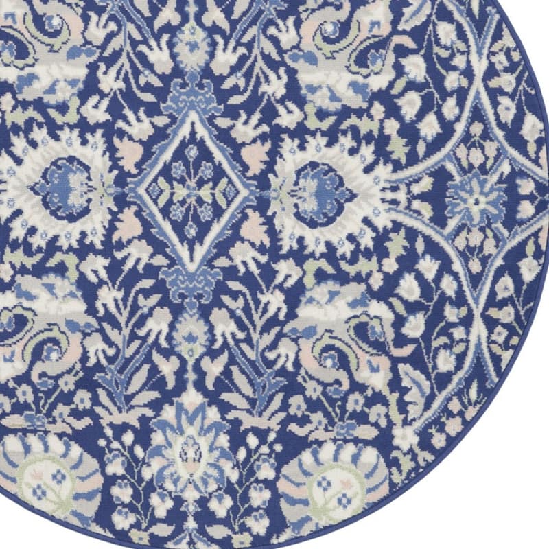 Power Loomed Geometric Floral Traditional Stain Resistant Area Rug - 60' X '60' X '0.39