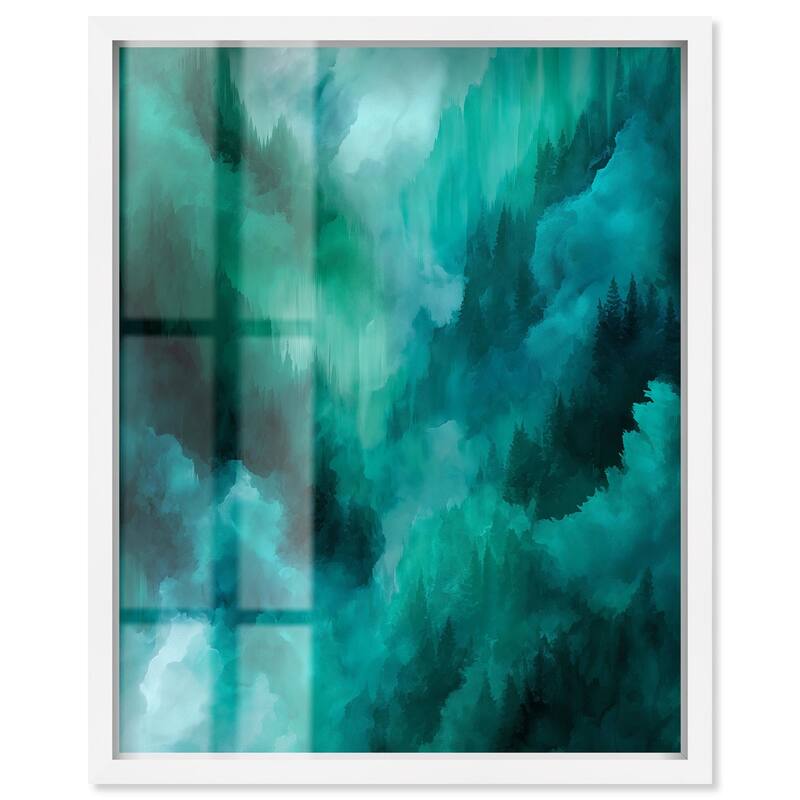 Textured Teal II Shadowbox by Art Remedy - White - 20" x 24"