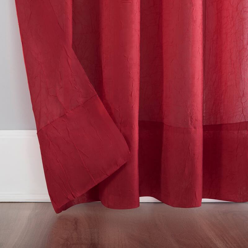 No. 918 Erica Sheer Crushed Voile Single Curtain Panel, Single Panel