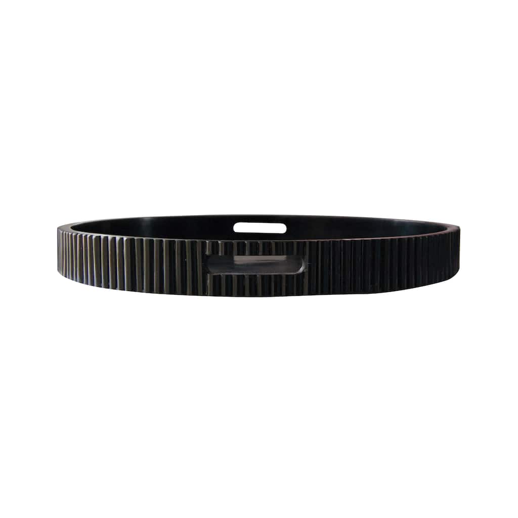 Resin Pleated Tray with Handles - 20.0"L x 20.0"W x 2.0"H - 20.0"L x 20.0"W x 2.0"H