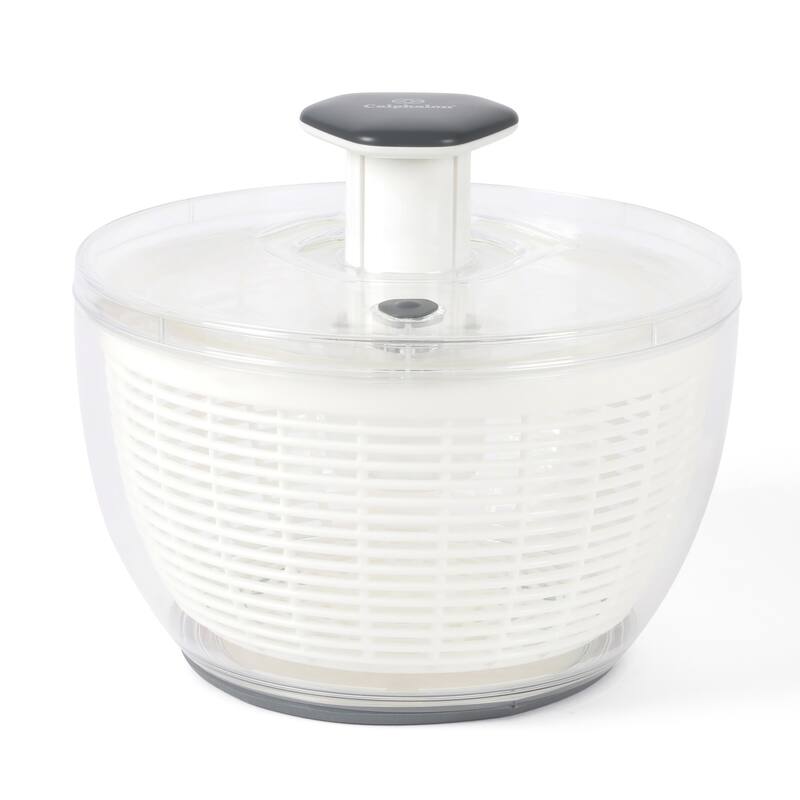 Calphalon Aero 6.3 Qt Salad Spinner, Fruit Wahser, Fruit Washing Bowl with Strainer, Vegertable Cleaner - White