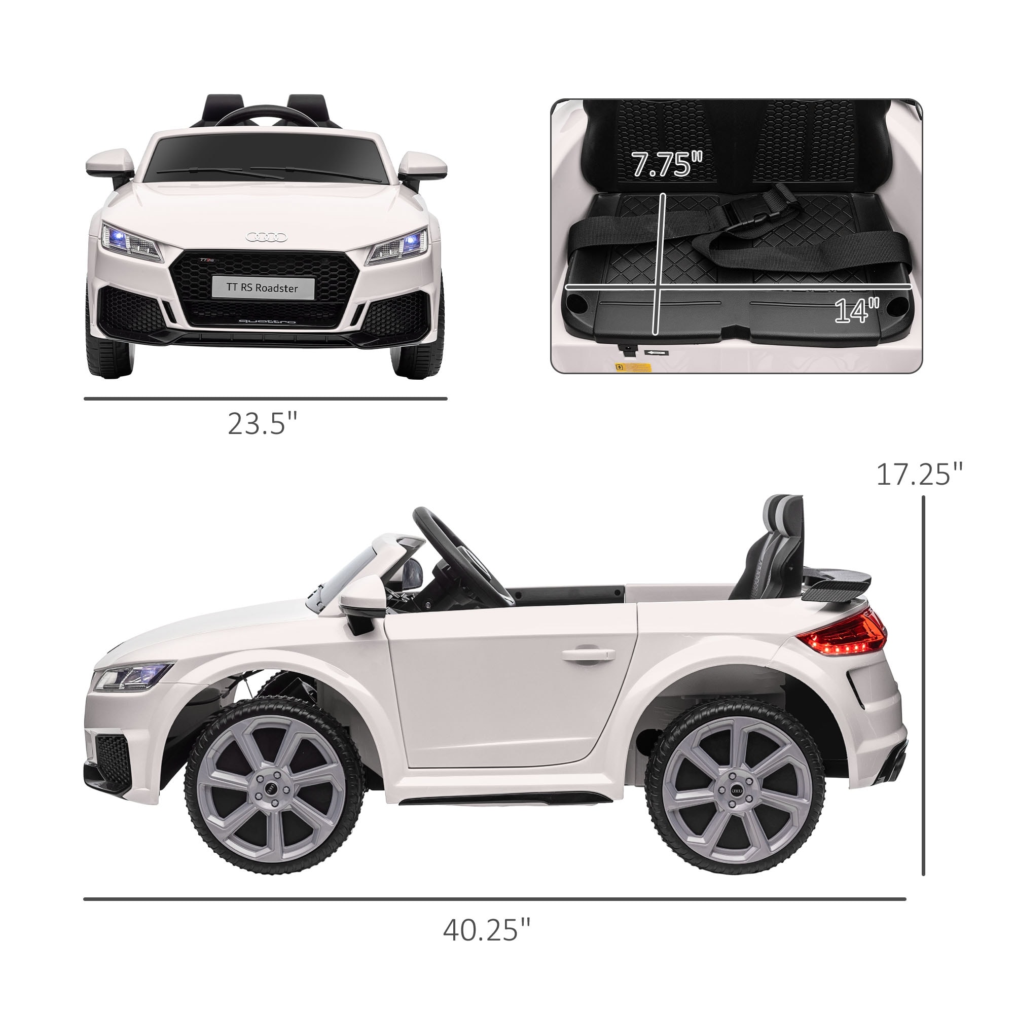 Licensed audi tt rs 12v children's ride on car with 2.4 g remote cheap