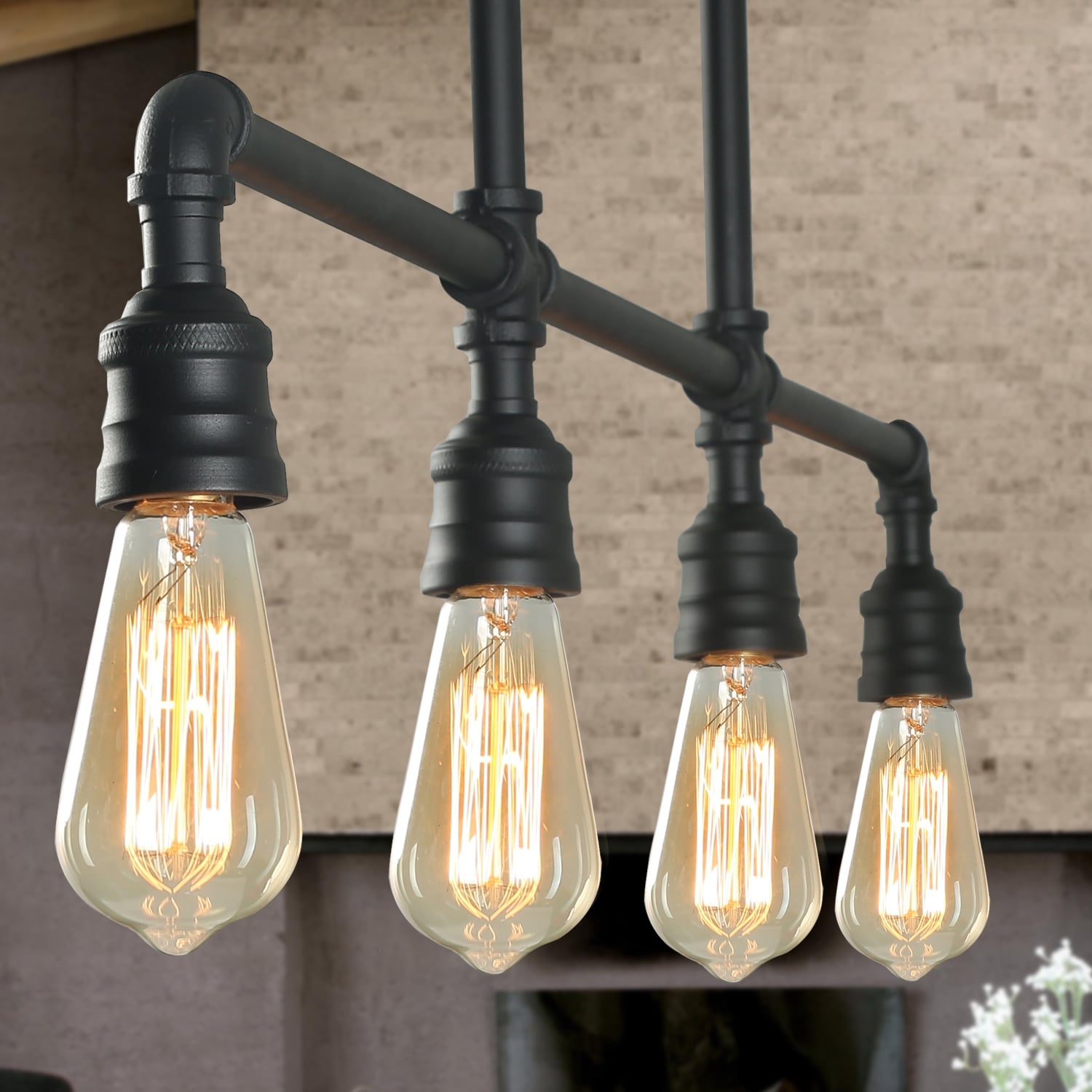 Black pipe pendant lights on sale