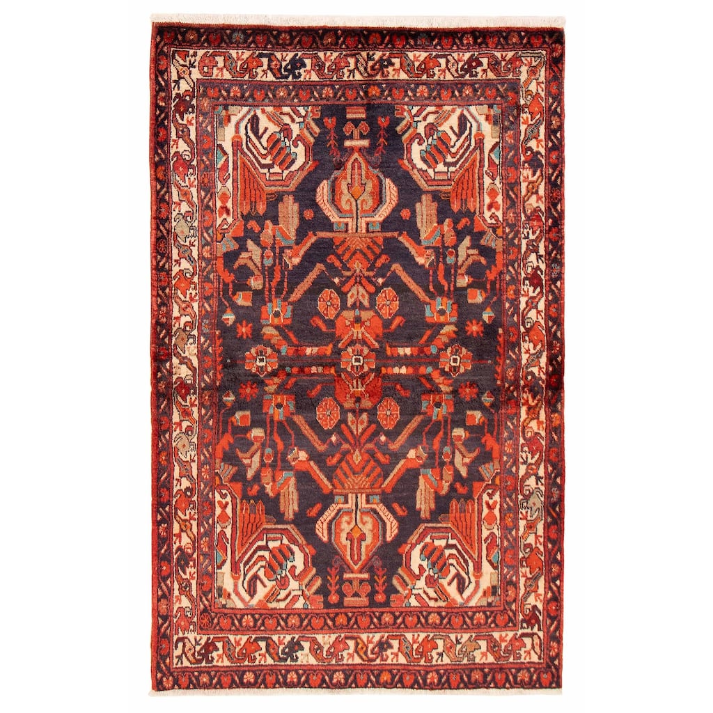 Andelz Navy, Red Rug 4'4" x 7'0" - 4'4 x 7'0