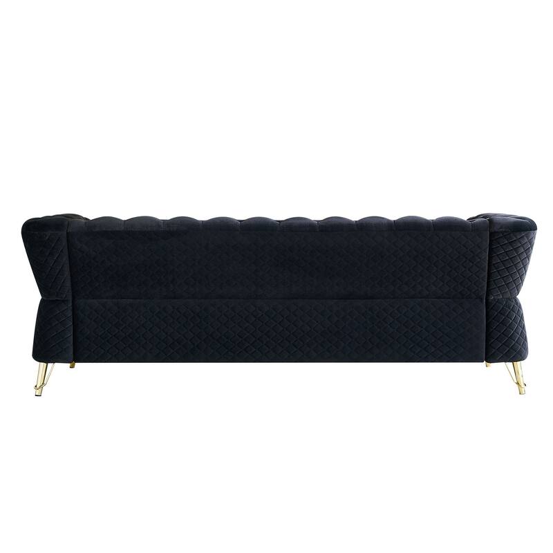 Luxurious Velvet Sofa with High-Density Foam & Unique Flared Arms - 3 Seater Couch