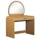preview thumbnail 10 of 22, 39" Makeup Vanity Desk Bedroom Dressing Table with Curved Touch LED Light Makeup Mirror