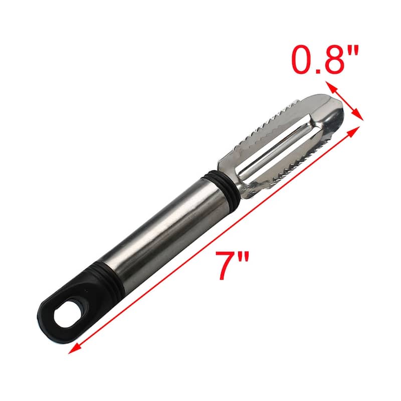 Kitchenware Stainless Steel Potato Carrot Vegetable Fruit Slicer Peeler 2 Pcs - Black,Silver Tone