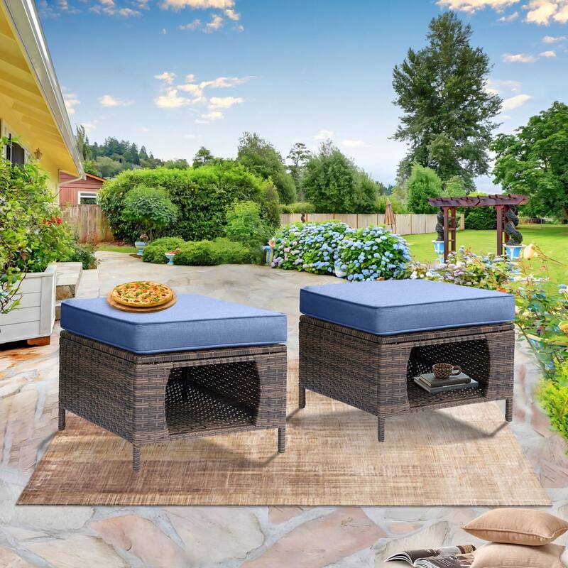 High Back Brown Wicker Outdoor Patio Furniture Sets with Swivel Chairs