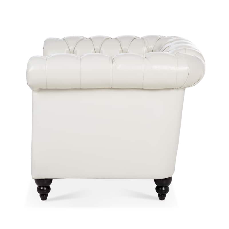 GDFStudio- Winston PU Leather Chesterfield Club Chair