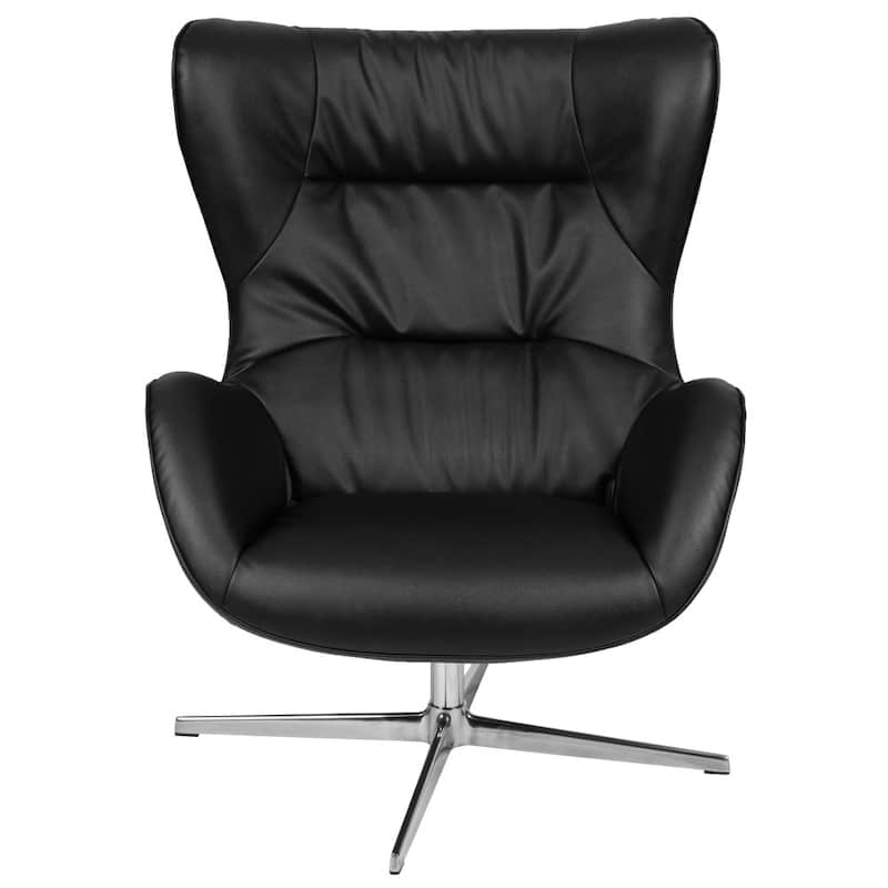 Home and Office Retro Swivel Wing Accent Chair - 35"D x 32.5"W x 40.5"H