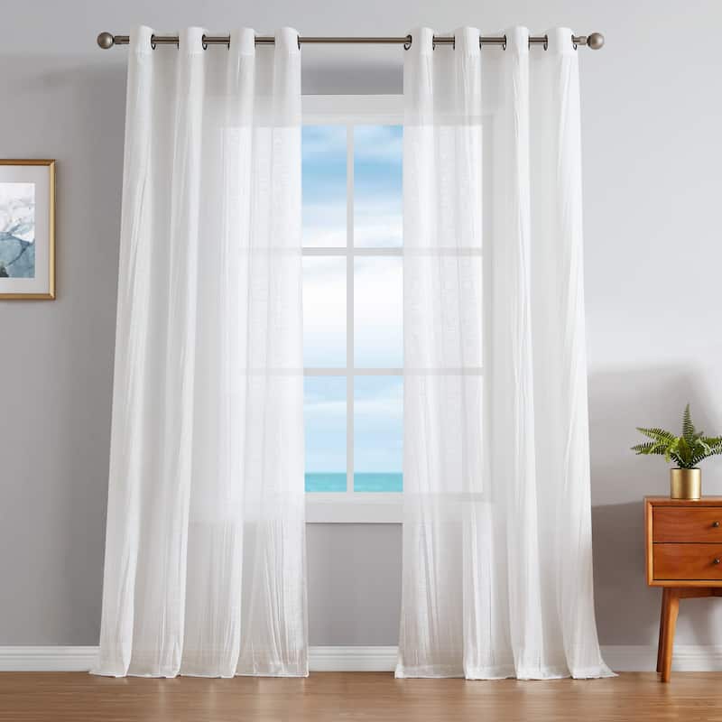 Nautica Cordelia Crushed Sheer Grommet Extra Wide Curtains (Set of 2)