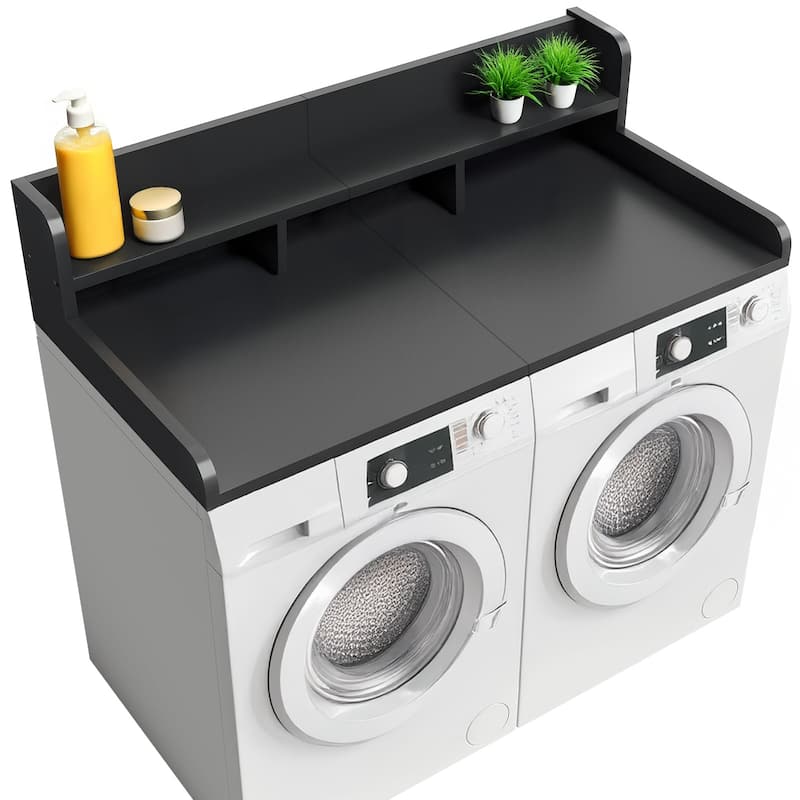Washer Dryer Countertop with Non-slip Pads,54" Width x 27.5" Depth Double Layer Counter Storage Organization