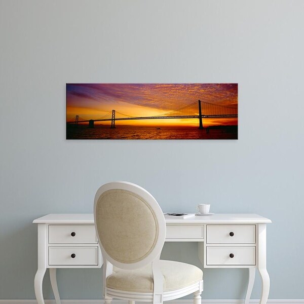 Easy Art Prints Panoramic Images's 'Bay Bridge at Sunrise, San Francisco, California' Premium Canvas Art