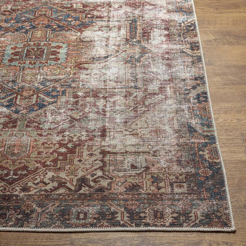 Livabliss Traditional Amelie Medallion Washable Area Rug