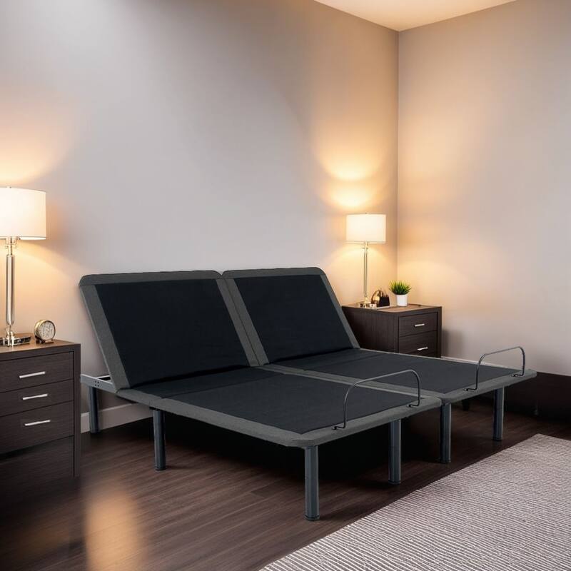 Bridgevine Home Flex Top Quick Assembly Adjustable Bed Frame with Voice Activated Controls