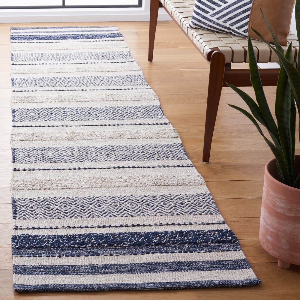 SAFAVIEH Handmade Striped Kilim Salena Modern Cotton Rug