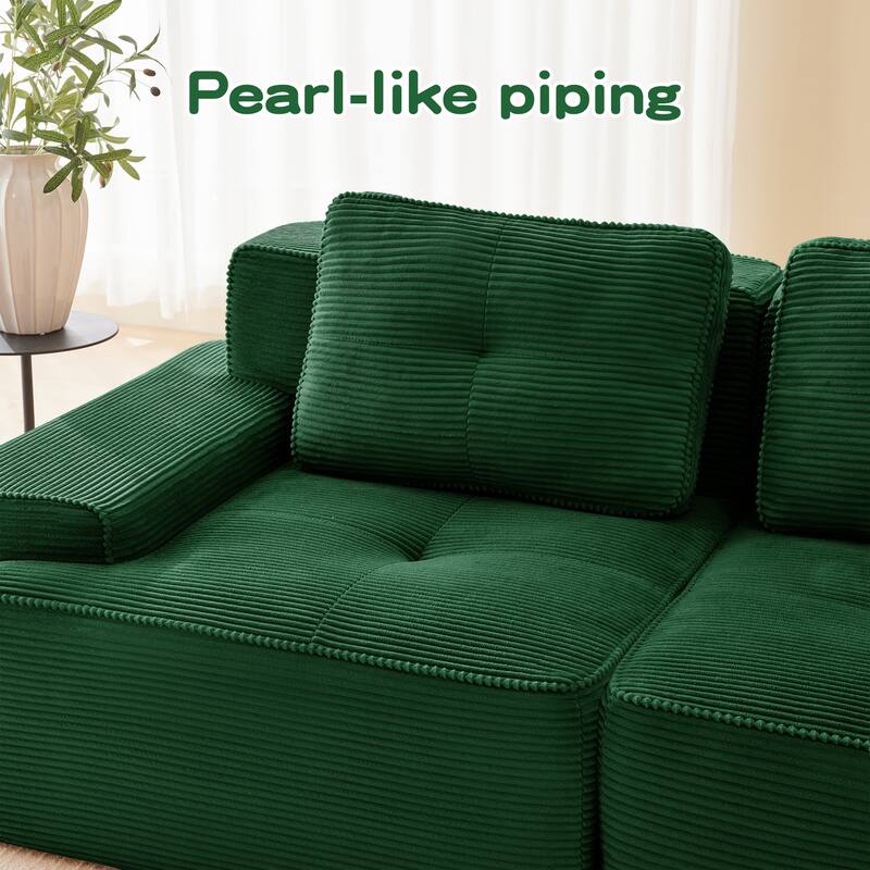Modular L-Shaped Sectional Sofa with Ottoman for Living Room