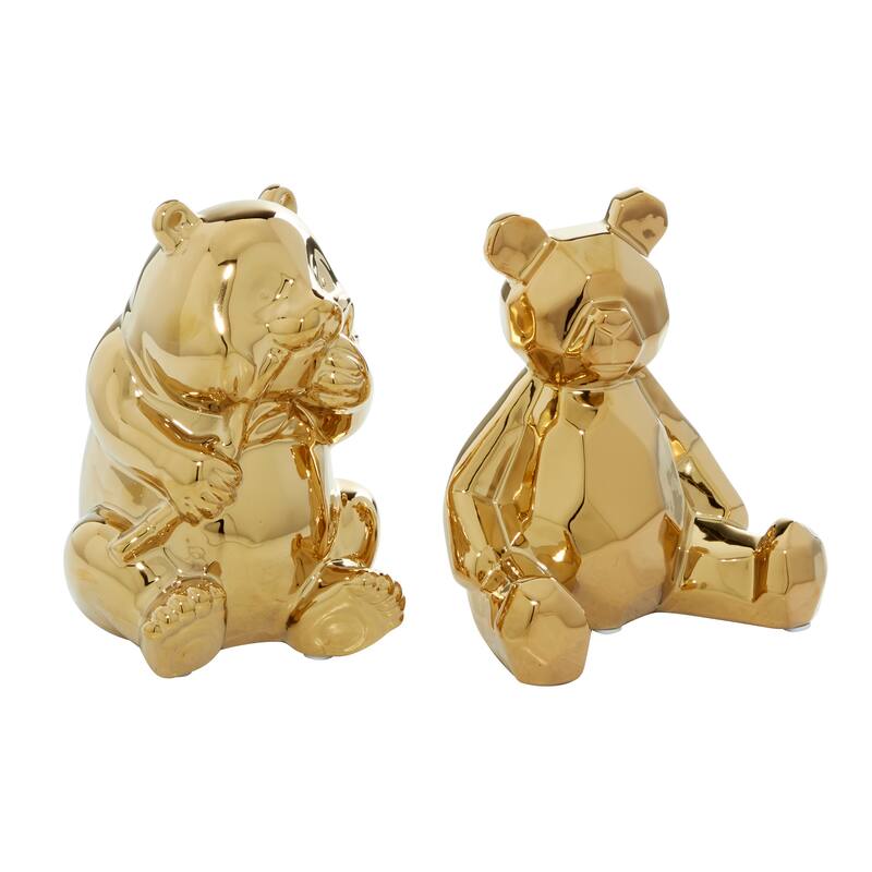 Gold Porcelain Glam Sculpture (Set of 2) - 6 x 5 x 8 and 7 x 5 x 8