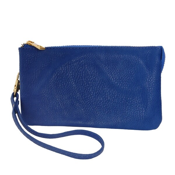 small blue clutch bag