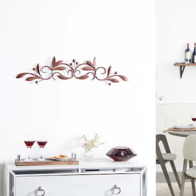 Brown Metal Leaf Wall Decor