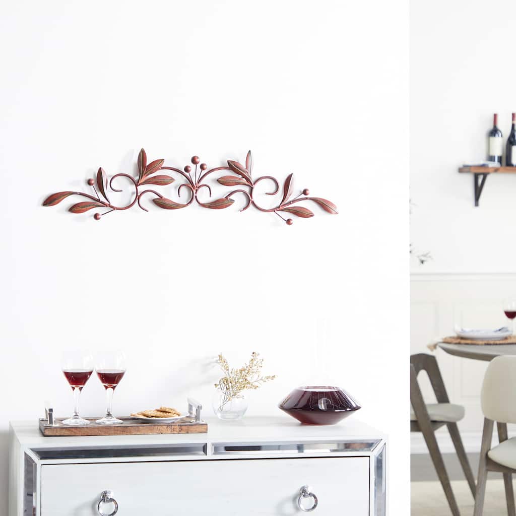 Brown Metal Leaf Wall Decor