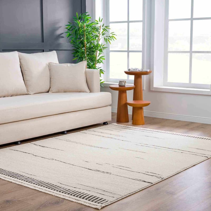 Hauteloom Munich Modern Farmhouse Bohemian Neutral Area Rug