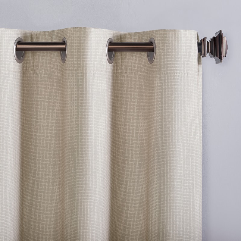 No. 918 Lindstrom Textured Draft Shield Fleece Insulated Room Darkening Grommet Curtain Panel, Single Panel