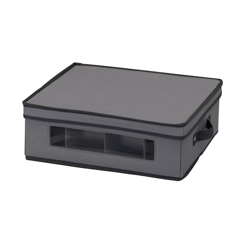 Household Essentials China Cup Chest with 12 Storage Compartments - 13.3"L x 15.5"W x 5.5"H