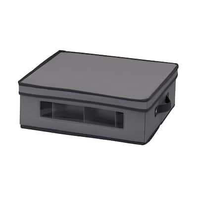 Household Essentials China Cup Chest with 12 Storage Compartments - 13.3"L x 15.5"W x 5.5"H