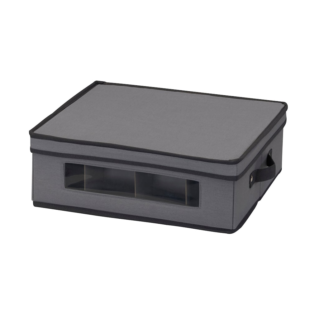 Household Essentials China Cup Chest with 12 Storage Compartments - 13.3"L x 15.5"W x 5.5"H