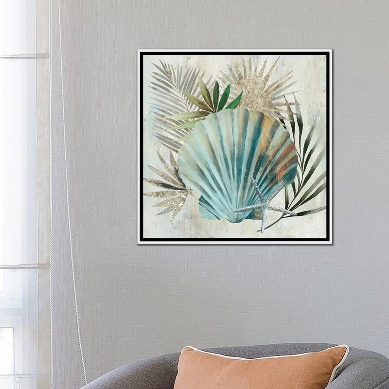 iCanvas "Turquoise Shell I" by Aimee Wilson Framed Canvas Print