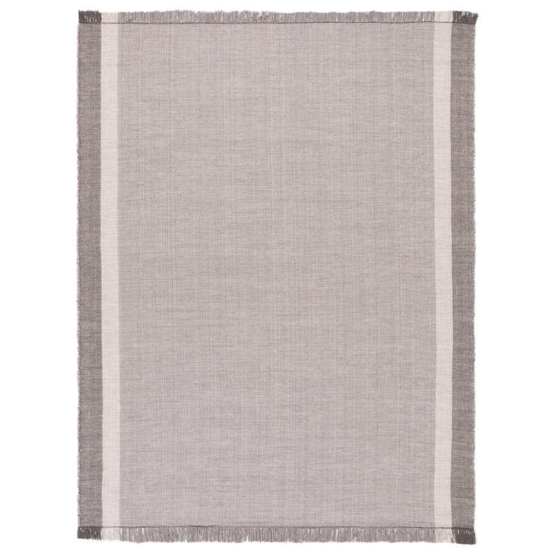 SAFAVIEH Flatweave Montauk Yurdagul Fringed Cotton Area Rug - 9' x 12' - Ivory/Grey