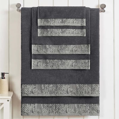 Superior Wisteria Cotton Floral Jacquard 6 Piece Bathroom Towel Set