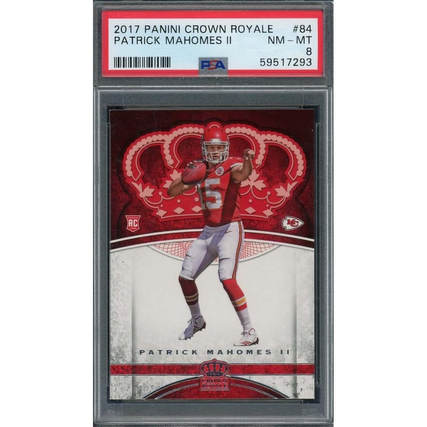 Patrick Mahomes 2017 Panini Crown Royale Football Rookie Card #84 PSA 8 - 8'6" x 11'6"