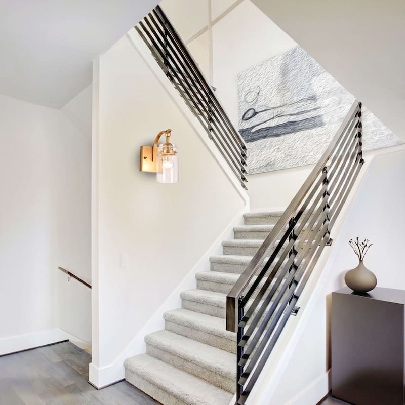 Anastasia Single Light Clear Glass Jar Shade Wall Sconce