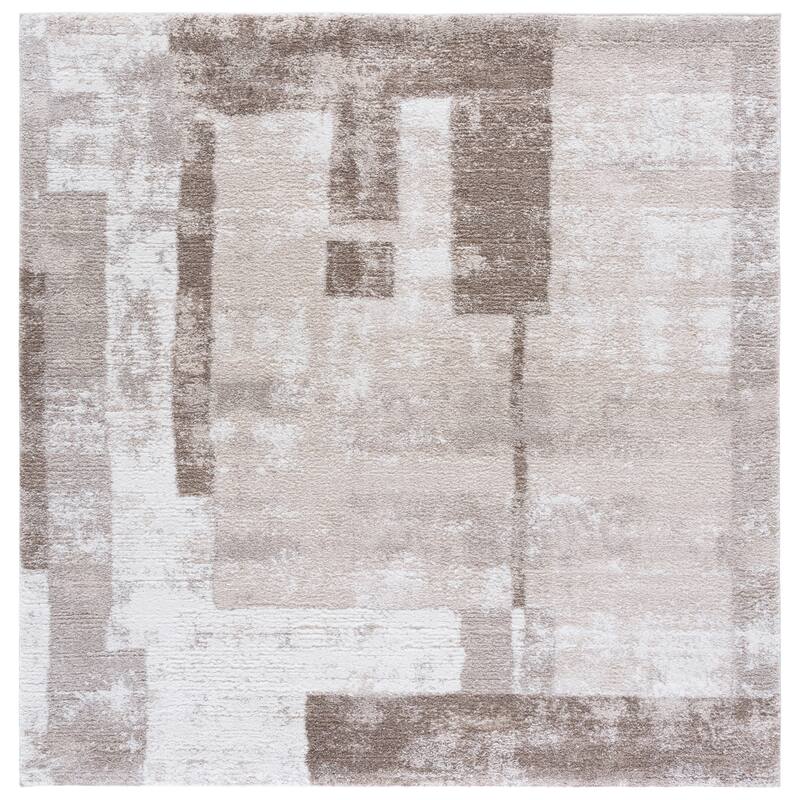 SAFAVIEH Northport Ildegonda Rug - 6'7" Square - Taupe/Ivory