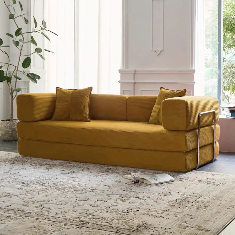 78.8"Convertible Sleeper Sofa Bed With Pillow Compression Sofa Comfy Futon Couch Lounge Sleeper Bed