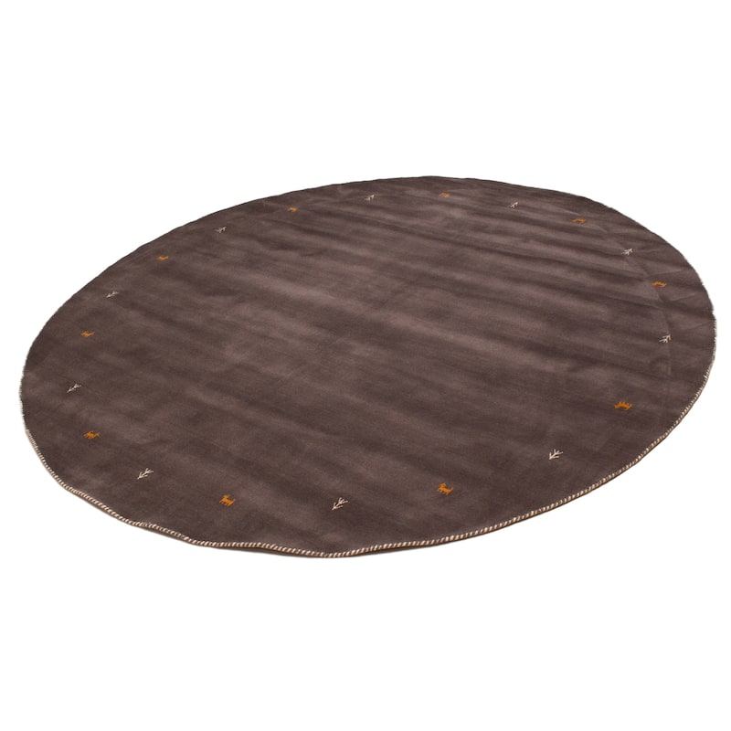 Kashkuli Gabbeh Grey Rug 8'2" x 8'1" - 8'2 x 8'1