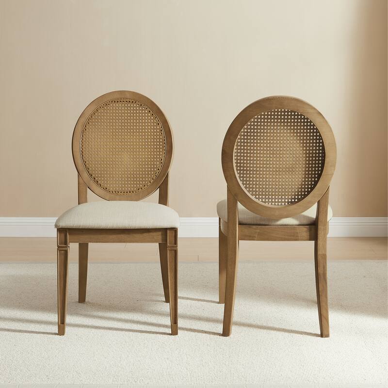 Katia 2-Piece Upholstered Cane-Back Dining Chair Set