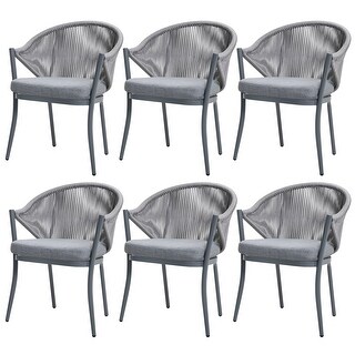 Nuu Garden 6pcs Rope Aluminum Dining Chairs