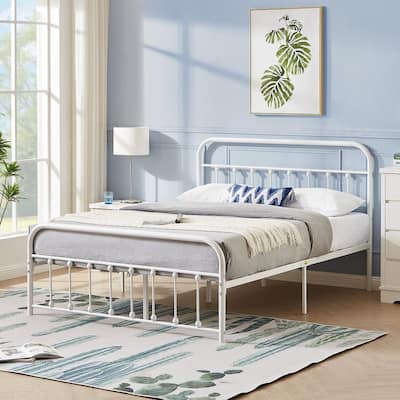Javlergo Metal Platform Bed Frame with Headboard and Footboard, No Box Spring Needed