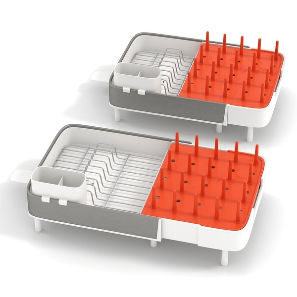 SUGIFT Expandable Dish Drying Rack Adjustable Dual Part Dish