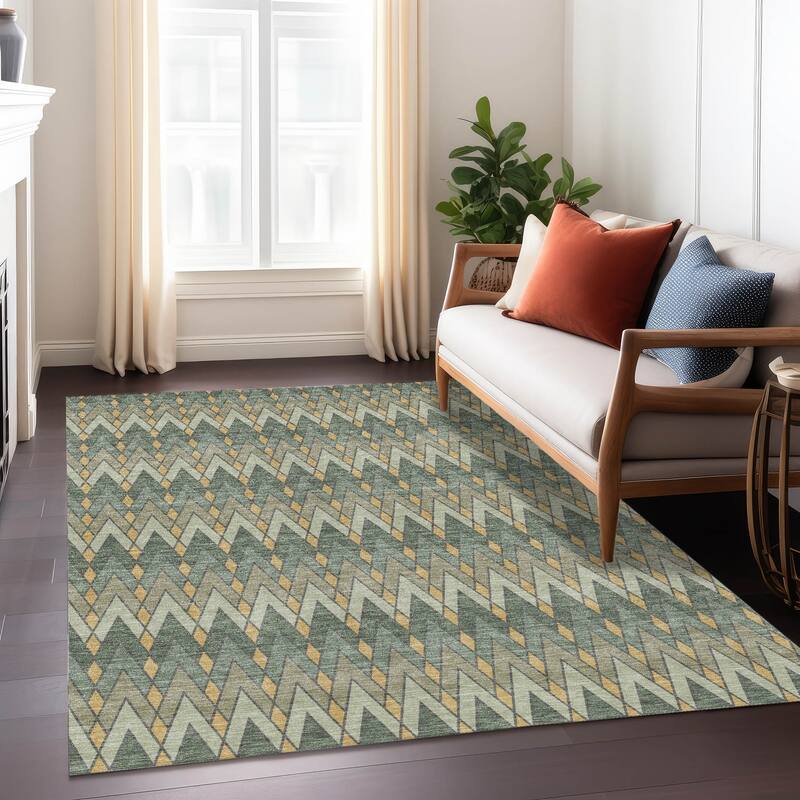 Machine Washable Indoor/ Outdoor Modern Baxter Chantille Rug