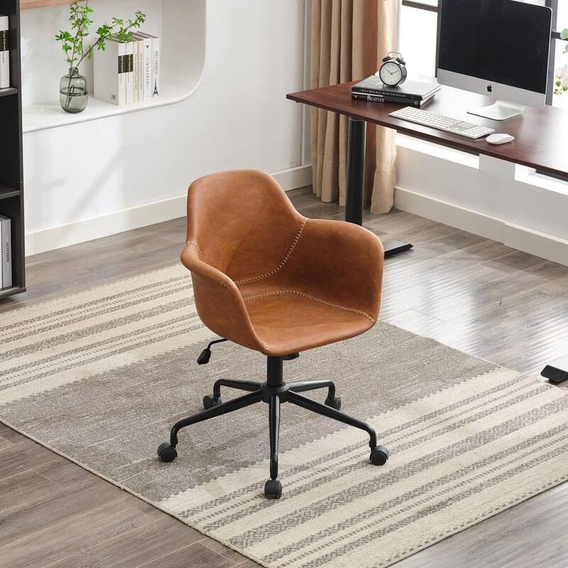 Mid-Century 360 Swivel Office Chair, Rolling Swivel Height Adjustable Ergonomic Chair