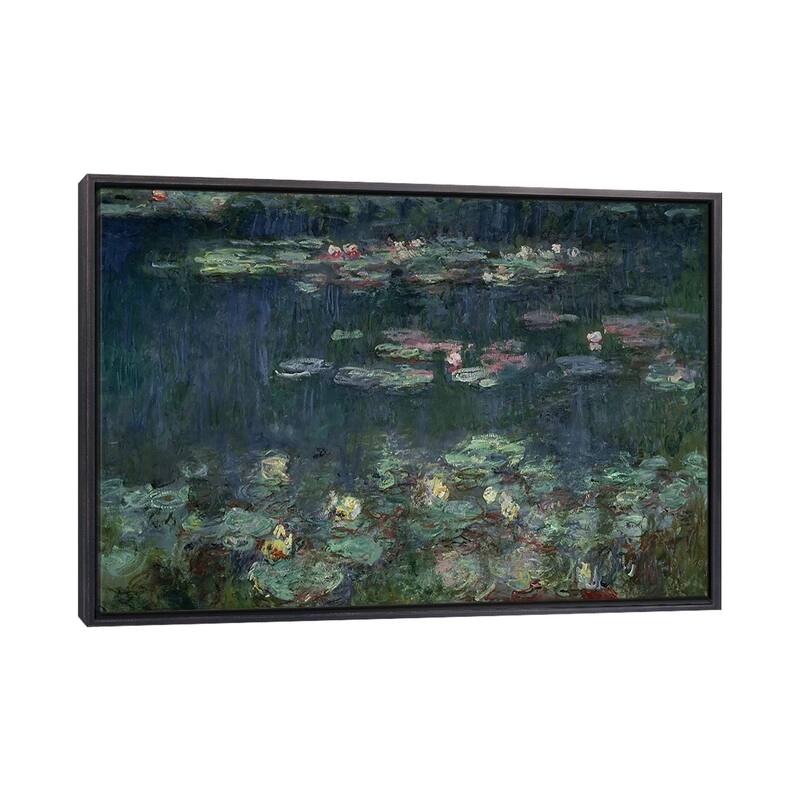 Large Wall Art, Framed Art, Modern Art, Plants, Botanical, by Claude Monet - Ebony