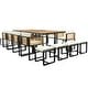 preview thumbnail 16 of 16, 18-Pieces Acacia Wood Patio Dining Set, 8 Cushioned Chairs & 8 Ottomans & 2 Square Table