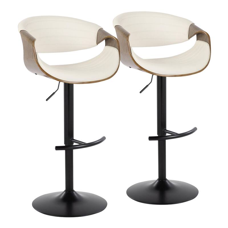 Carson Carrington Kanteborg Adjustable Bar Stool with Rounded T Footrest (Set of 2)